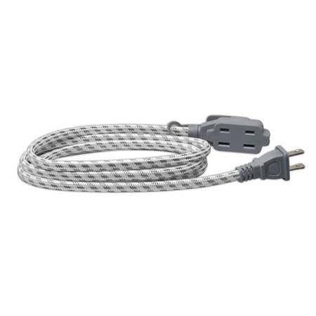 ALLTRADE Alltrade 240057 Alltrade 240057 Vision 6 ft. Braided Flat Extension Cord UL Listed Silver - Pack of 3 240057